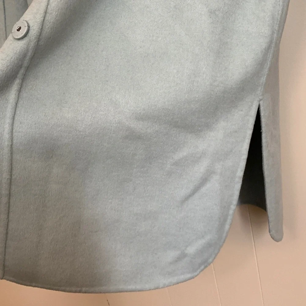 J. Jill Light Aqua Very Soft Wool Jacket Size Large Hidden Snap Closure - Picture 5 of 9